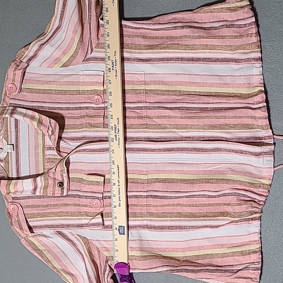 CATO Women's Pink Striped Front Zip Thin Jacket -Size Large - Picture 14 of 15